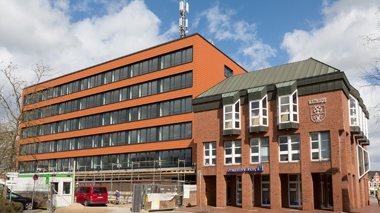 Außenansicht des Rathauses in Kevelaer