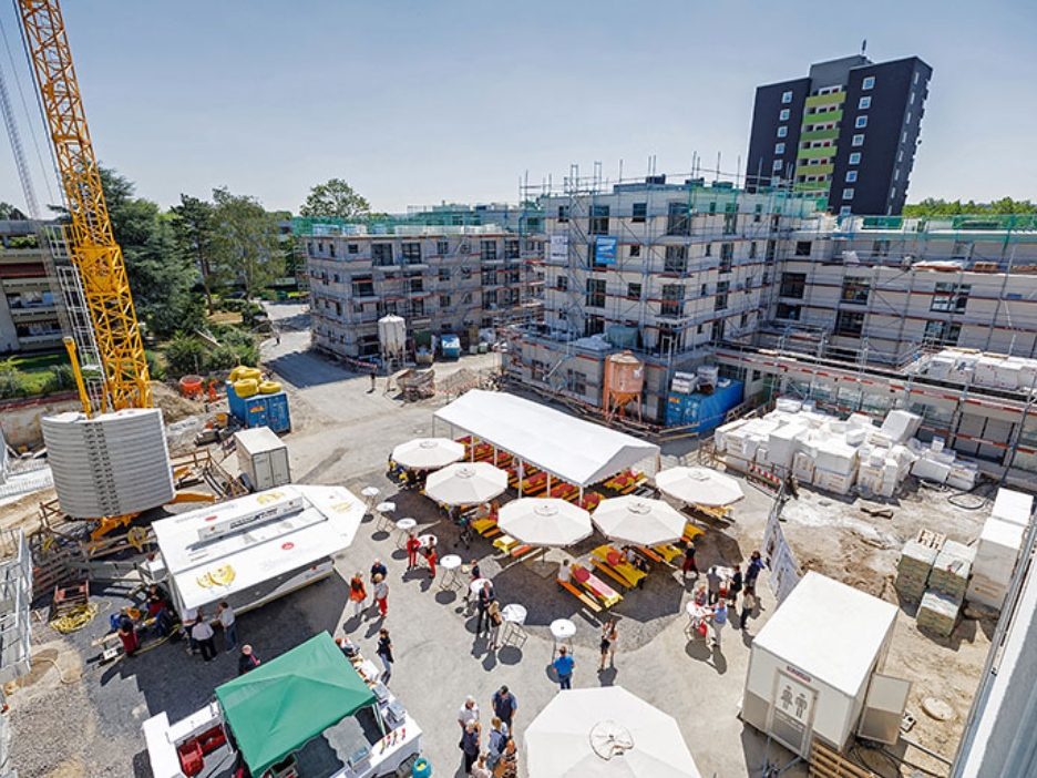 Panoramaansicht auf das Parkquartier Königsborn im Bau
